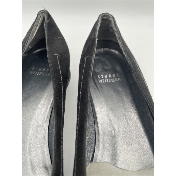 Stuart‎ Weitzman Shoes Womans Black Suede Slip on size 8.5 Spain Comfort Shoes - Picture 4 of 12